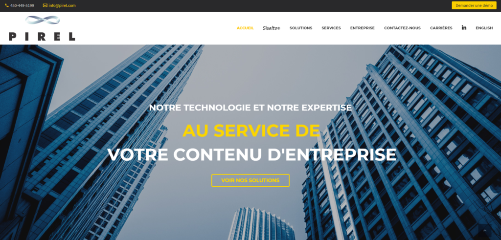 Pirel Inc. - Website redesign